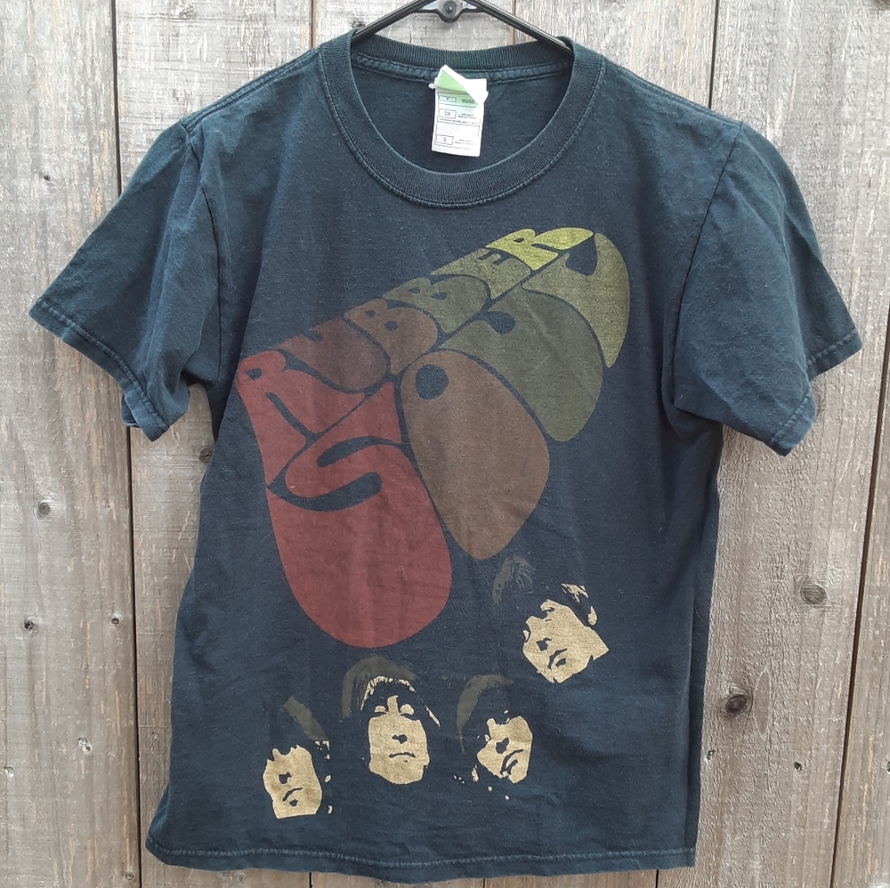 Beatles Rubber Soul Small T-Shirt Black Brown